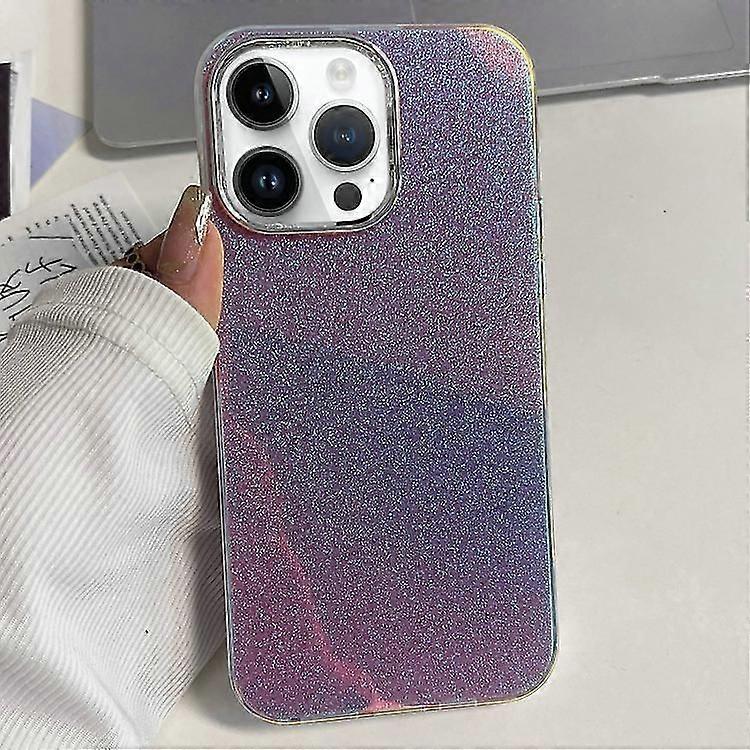 For iPhone 14 Plus Electroplated Frame IMD Glitter Powder Phone Case