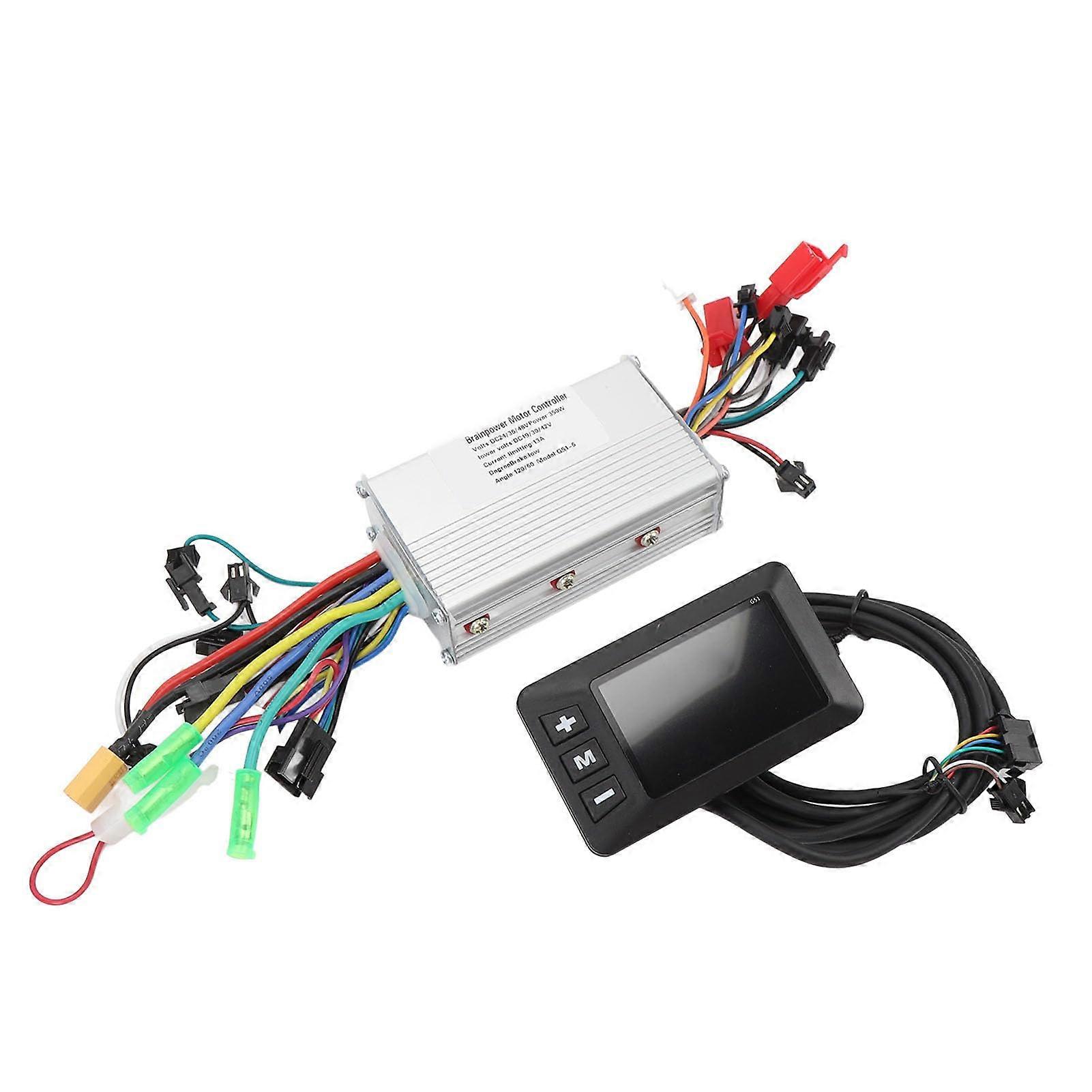 Brushless controller and measuring device, 350W brushless controller 24V 36V 48V 350W motor controller with wiring harness for electric bicycles