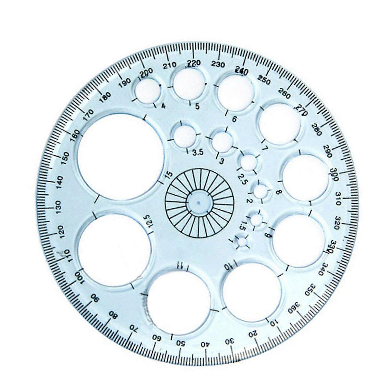 Circle Template Acrylic Circle Measuring Ruler for School and Office Geometric Drawing Stencil 11.5 X 11.5 X 0.1 cm