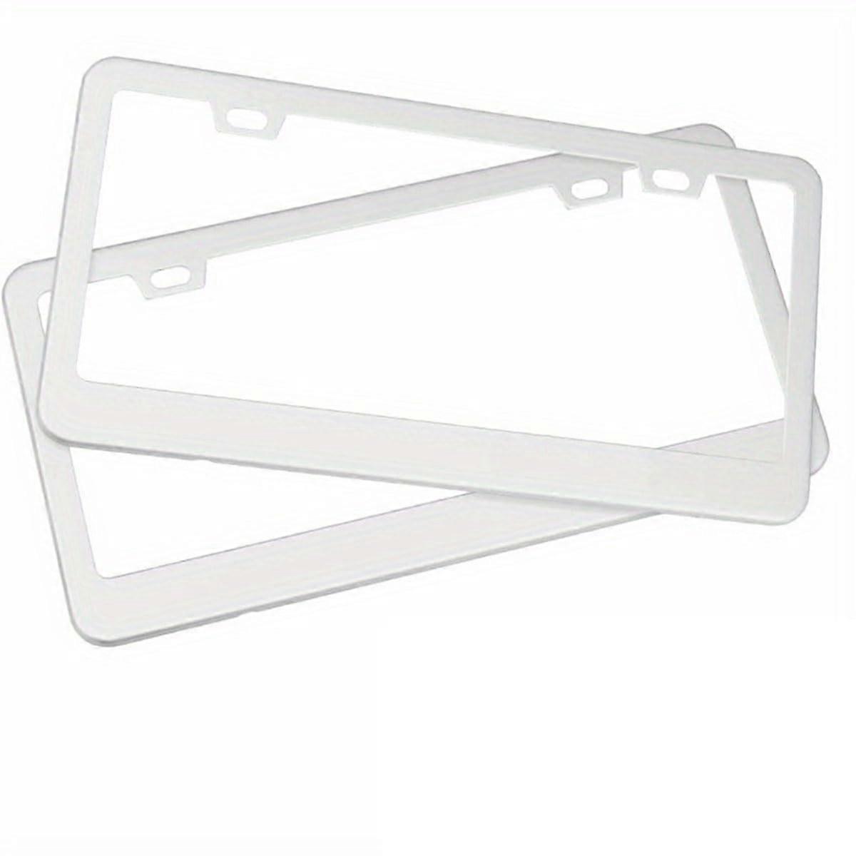 Pack of 2 Compatible Number Plate Frames for BMW Series 1 3 5 7 X1 X3 X4 X5 X6 F30 E30 F48, White Car Accessories