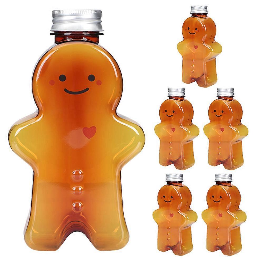 Playful Gingerbread Man Bottles 500ml Suitable For Drinking Bottle Lovers Christmas Festivities Display 6Pcs