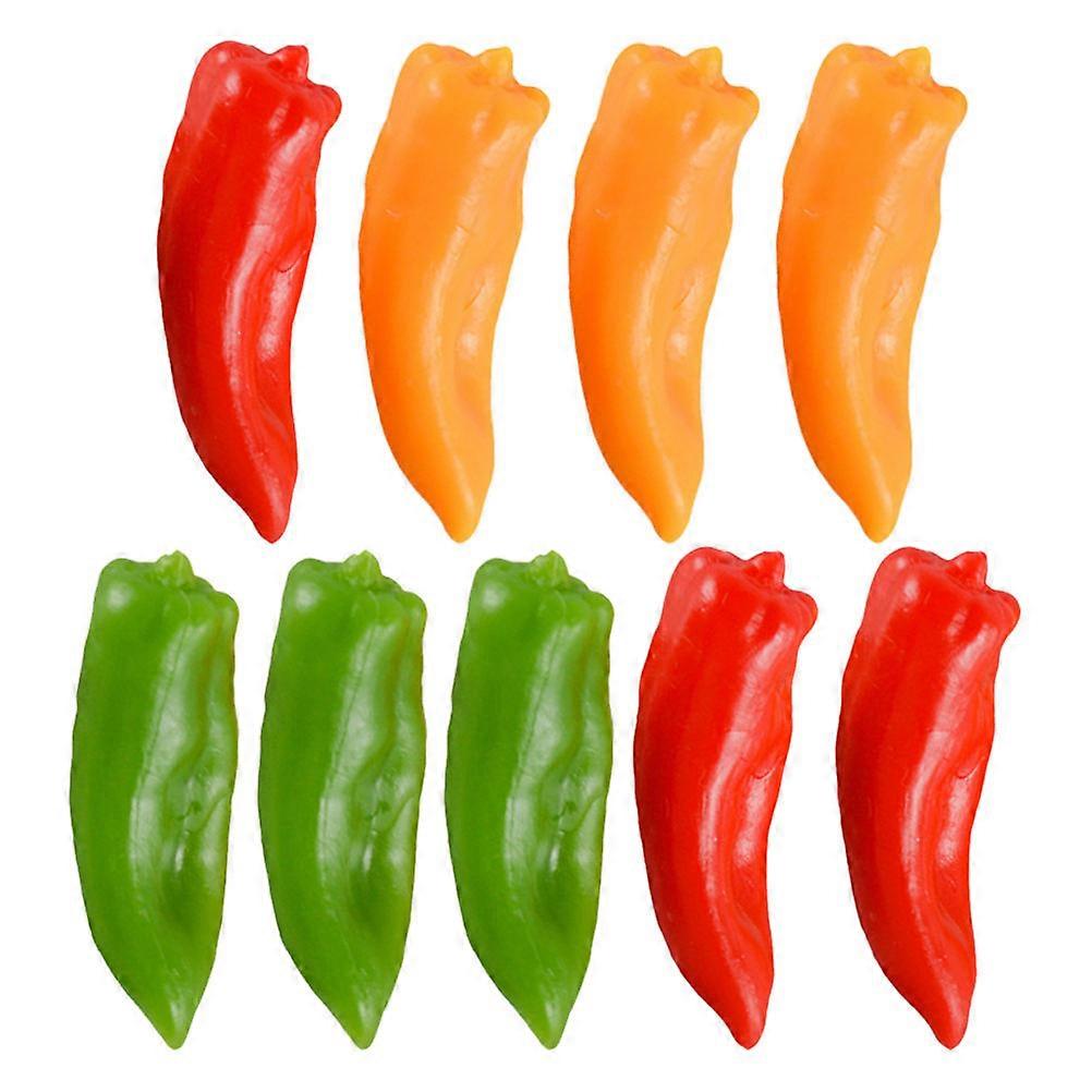 Mini Artificial Peppers Fake Pepper Decoration for 9Pcs Assorted