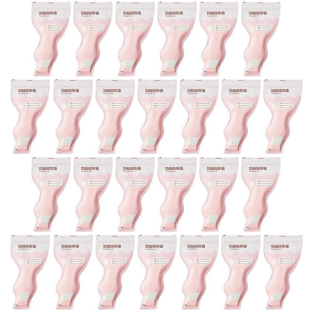 Milk Powder Container 32Pcs Portable Storage Bag For Home Use Outdoor Travel Pink PE And PET Material Sealed Function