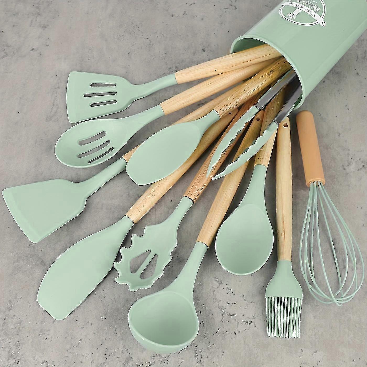 12pcs / set, Ensemble d’ustensiles en silicone, Ensemble d’ustensiles de cuisine, Ustensiles de cuisine de sécurité