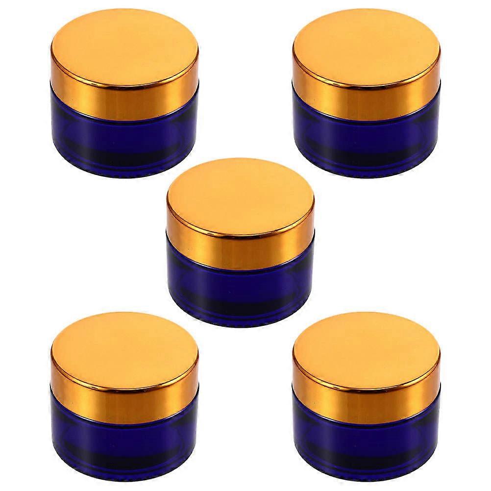 5pcs Reliable Cosmetics Cream Glass Jars Refillable Package Holders