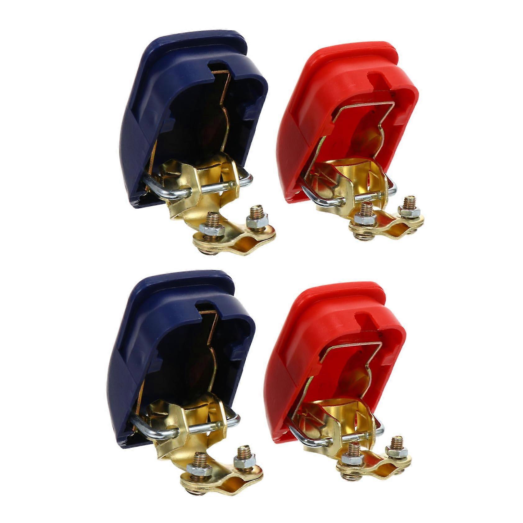 2 Battery Cable Terminals Practical Battery Connectors for  Connection Installation RedBlue with Copper Coating