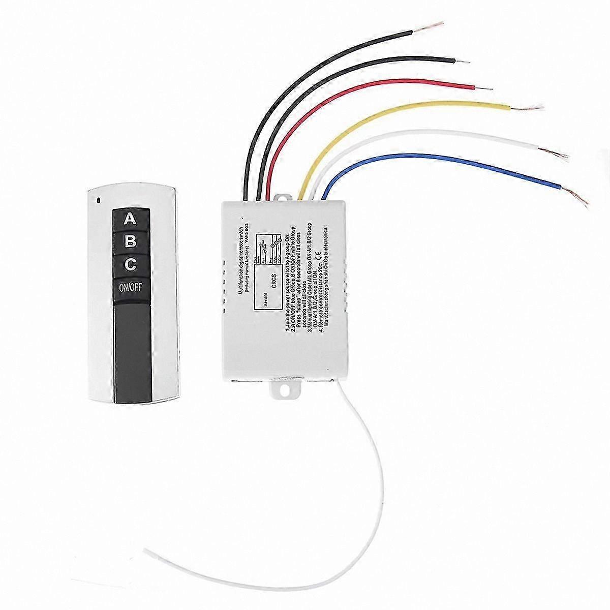 Wireless 3-Way On/Off Switch for 220V Remote Control Systems