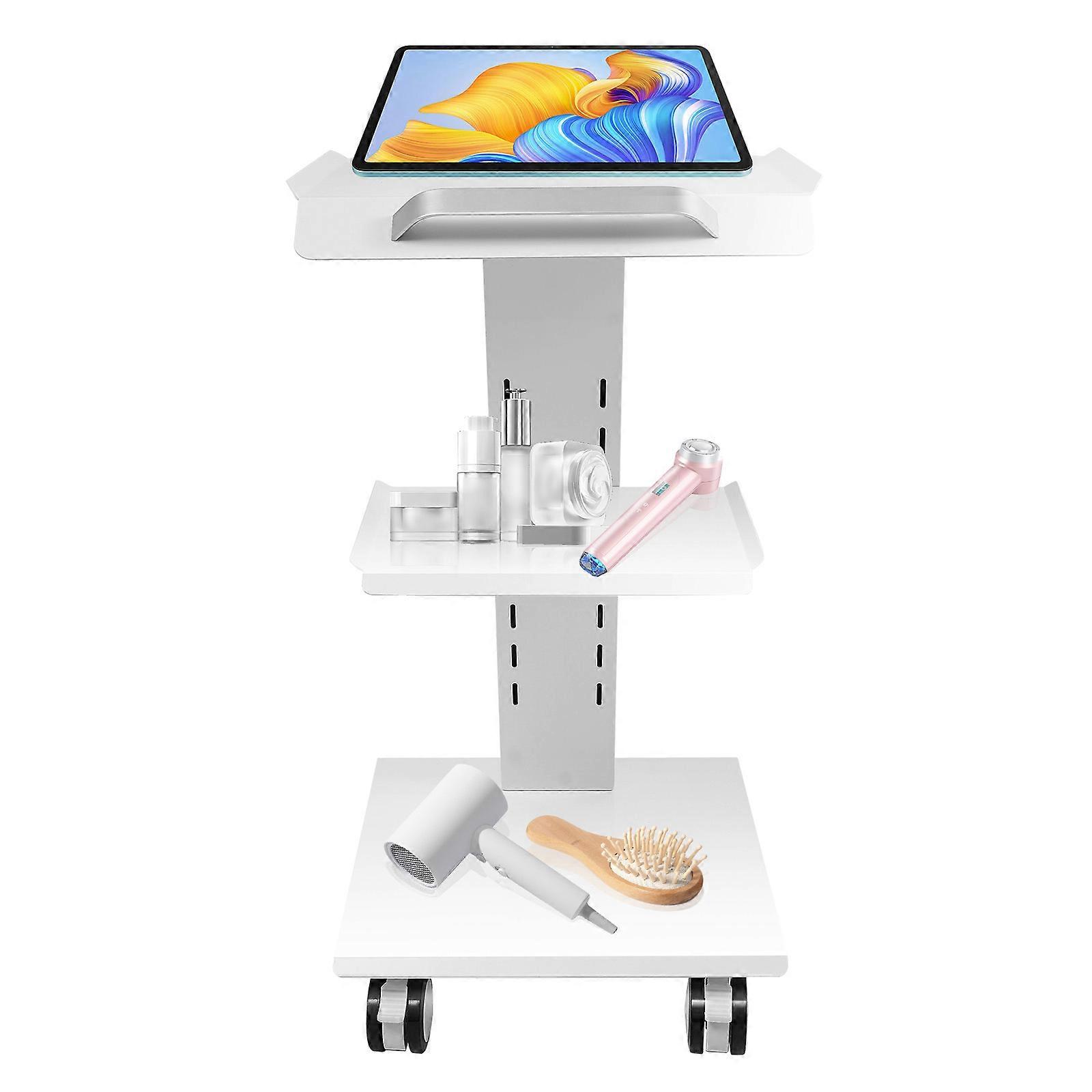 3 Tier Multi-Function Lab Trolley Freestanding Rolling Salon Cart with Sockets