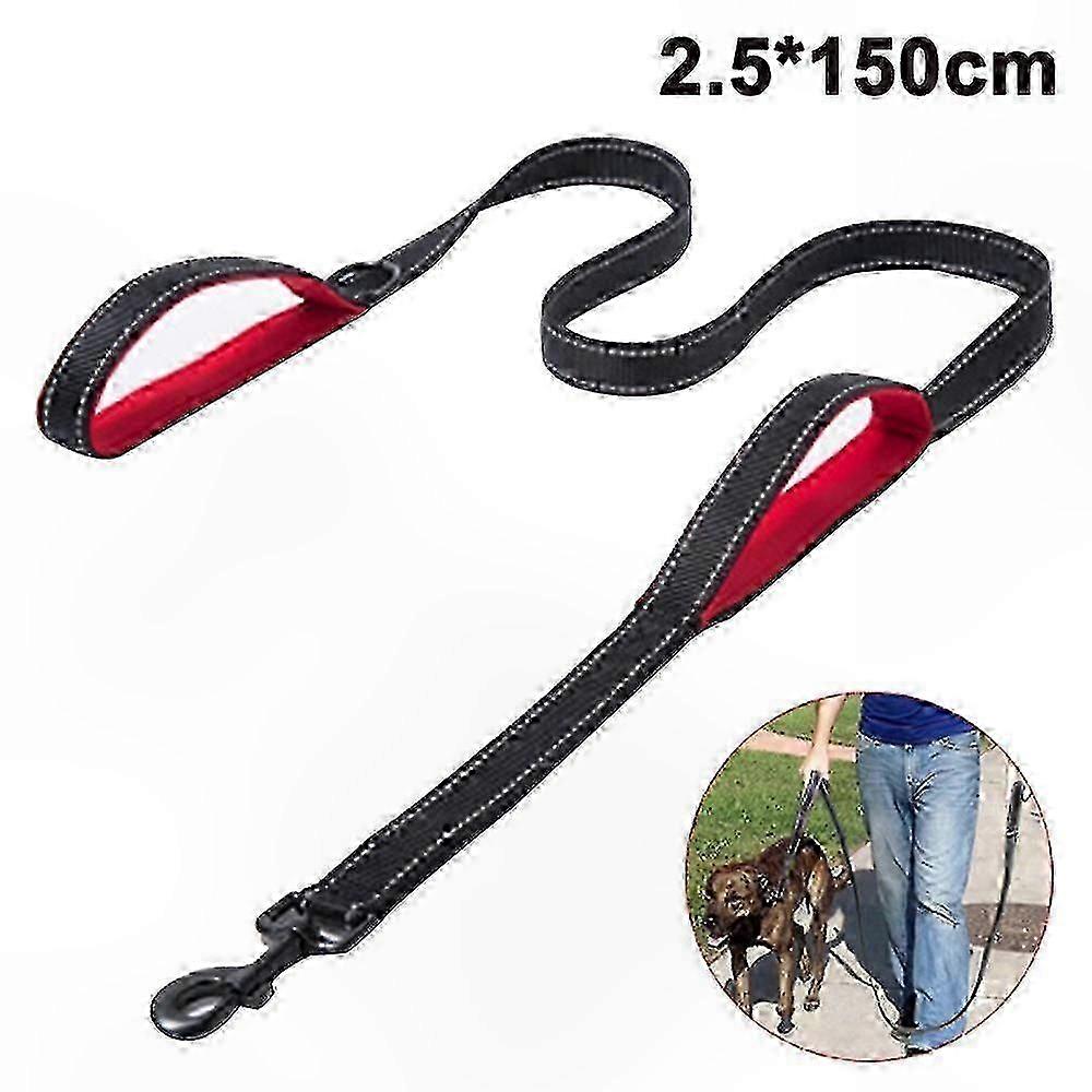 Heavy-duty Dual-handle Dog Leash, 1.5m Length, Durable Double Grip Lead for Walking and Training