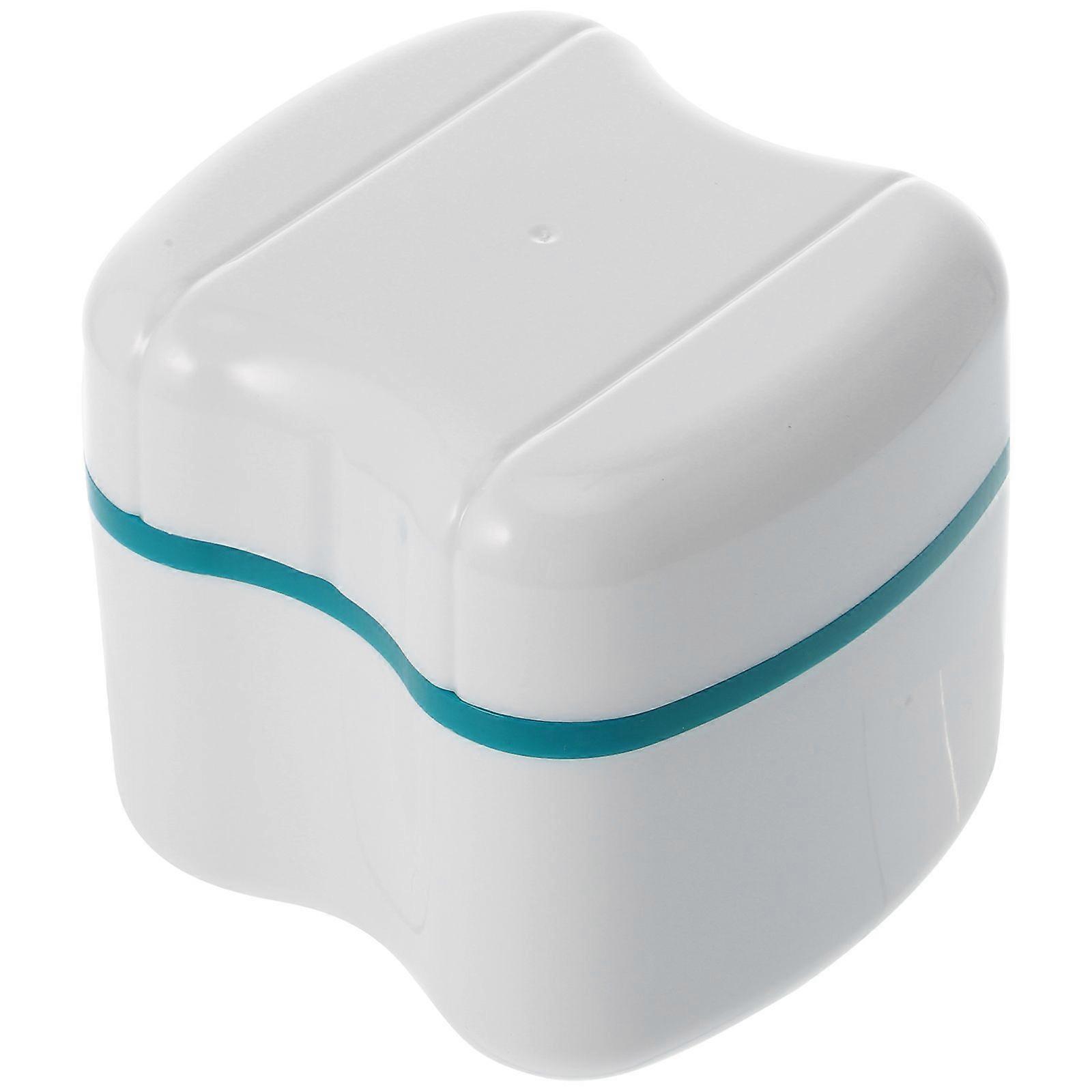 Zahnprothesenbox, Zahnprothesen-Badebox, Zahnprothesen-Aufbewahrungsbox mit Spülkorb (Grün)