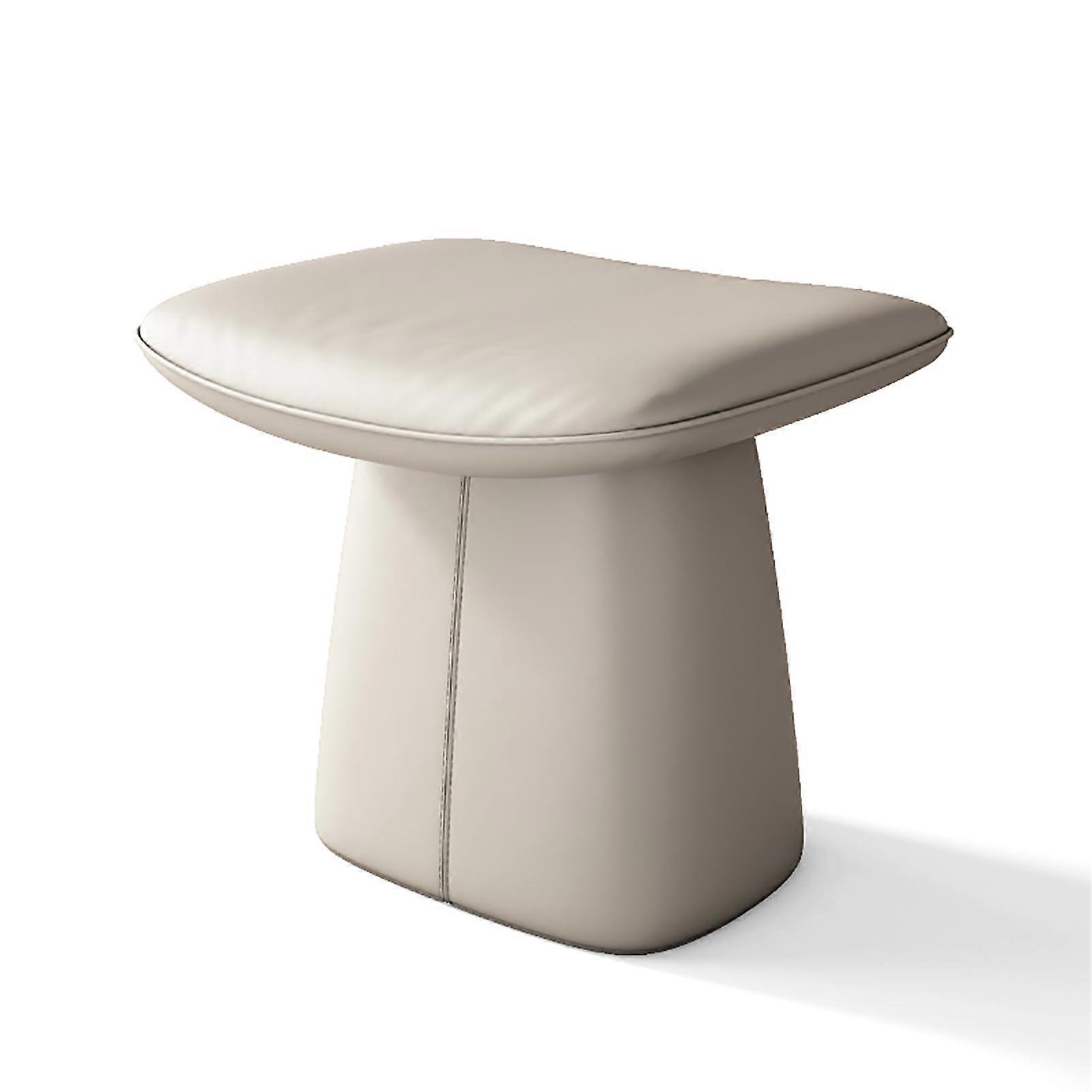 Vanity Stool, Solid Wood Makeup Chair with Saddle Cushion for Bedroom Dressing and Entryway, for Piano Use 50x35x43cm(20x14x17inch) Beige