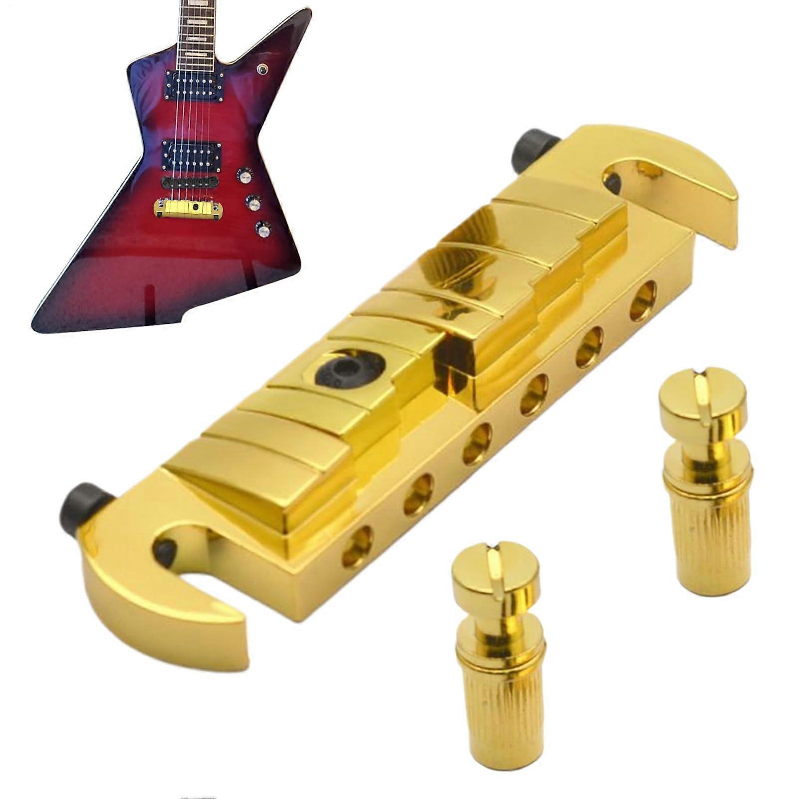 LP Electric Guitar in Retro Style with Integrated Bridge, 10.6mm Spacing Durable Gold Upgrade