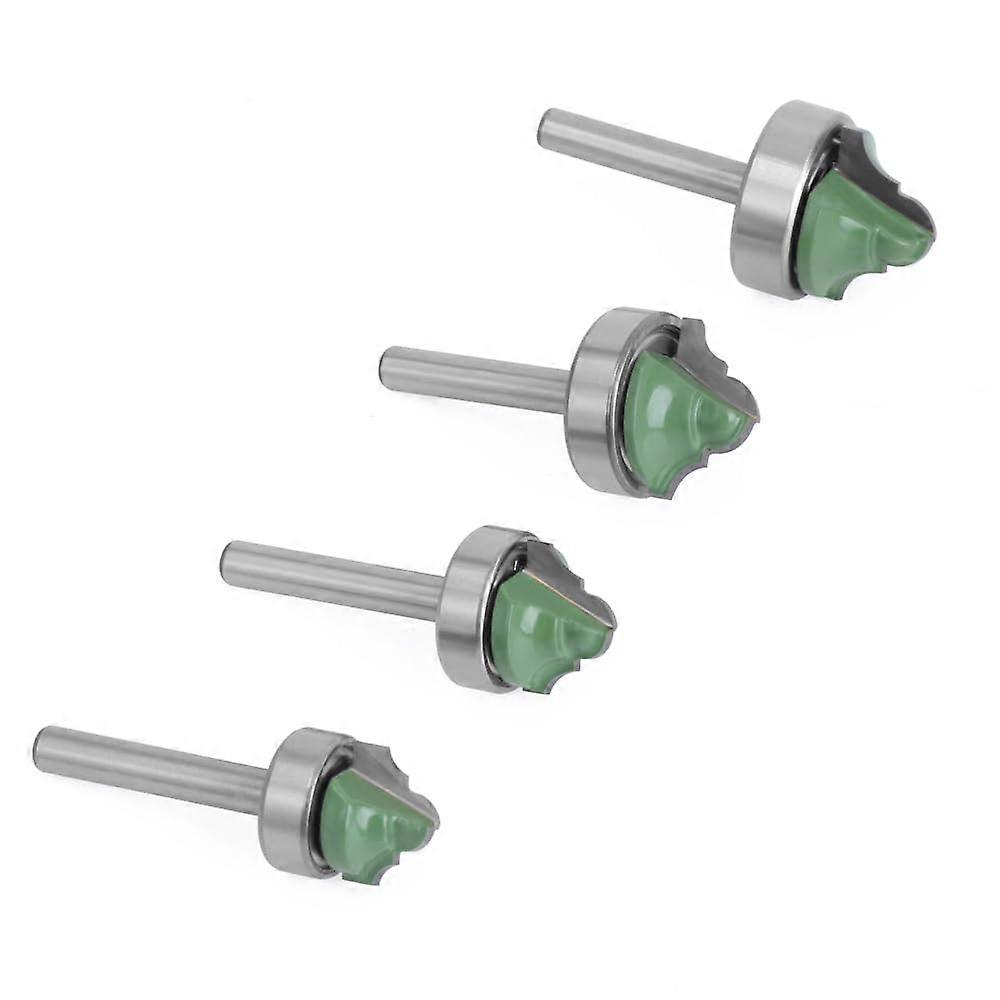 6.35 mm Shank Double Roman Ogee Router Bit Set, 4-Piece, Bearing Bit for Woodworking, Wooden Profile Milling