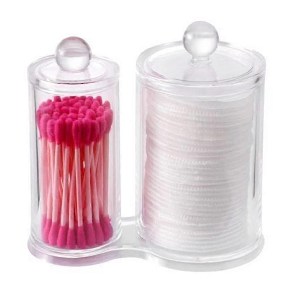 Transparent Desktop Dust-proof Storage, Double Conjoined Cylindrical Storage Tube