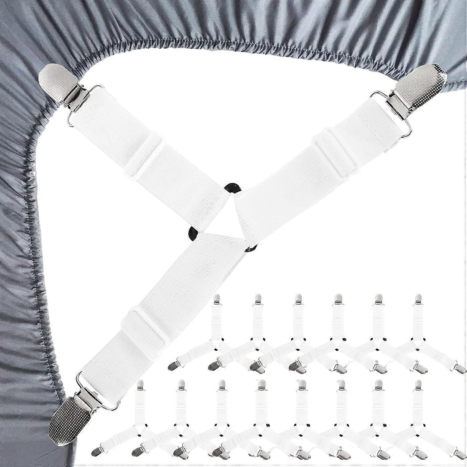 15 Pack Adjustable Sheet Straps, Adjustable Sheet Tightener, Triangle Straps for Bed Sheets, Sofa Cushions and Mattresses