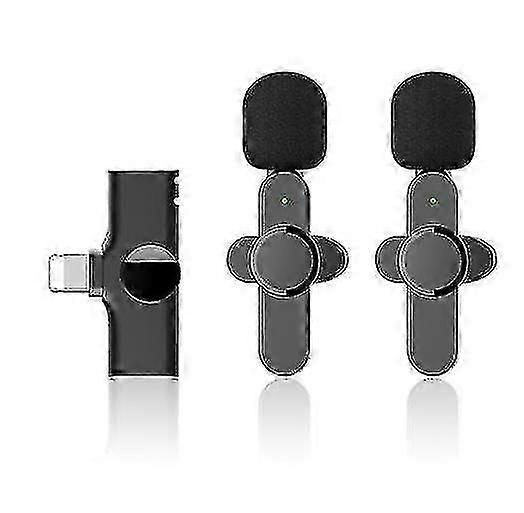 Dual Wireless Lavalier Lapel mikrofon for iPhone, Android, kamera, trådløse doble mikrofoner Plug-play 2.4g
