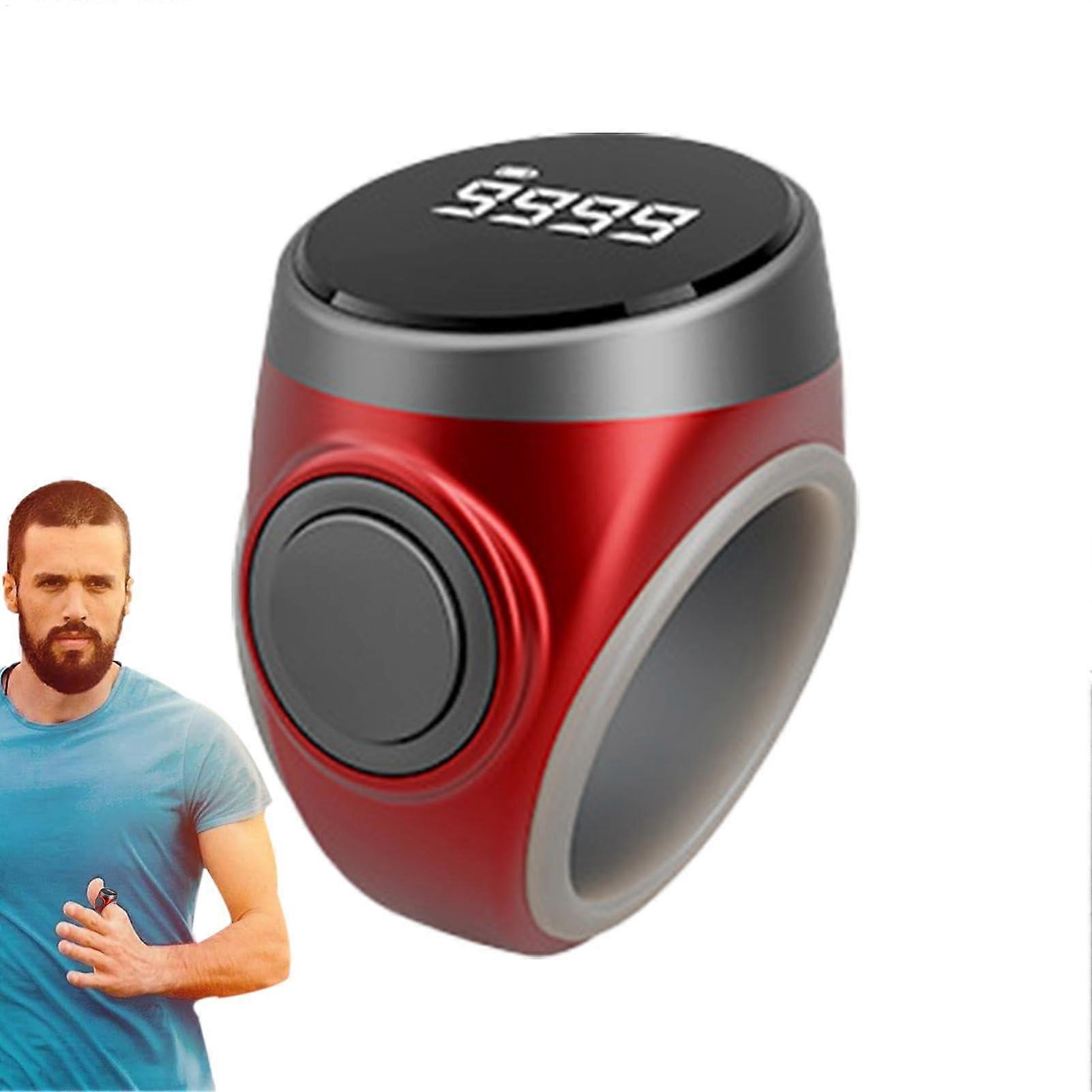 Ring Counter, 4 Digit Electronic Finger Tally Counter, Portable Prayer Counting Aid