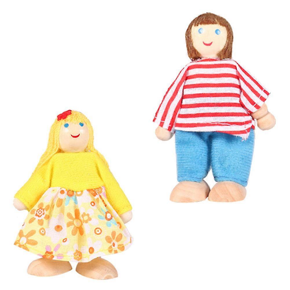 Family Figurines Plaything Mini House Office Living Room Assorted Color Fabric Pp Cotton for Imagination Development 2Pcs