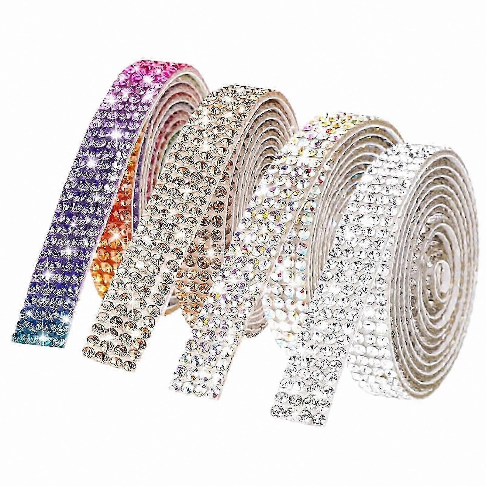 Self-Adhesive Rhinestone Ribbon with Sparkling Glitter for DIY Projects, Easy-to-Apply Beaded Trim for Crafting and Decoration, Multi-Purpose Use