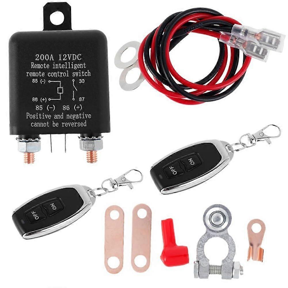 12V 200A Battery Switch Relay Remote Control Battery Disconnect Cut Off Isolator Switch AntiTheft Switch for Car Boat