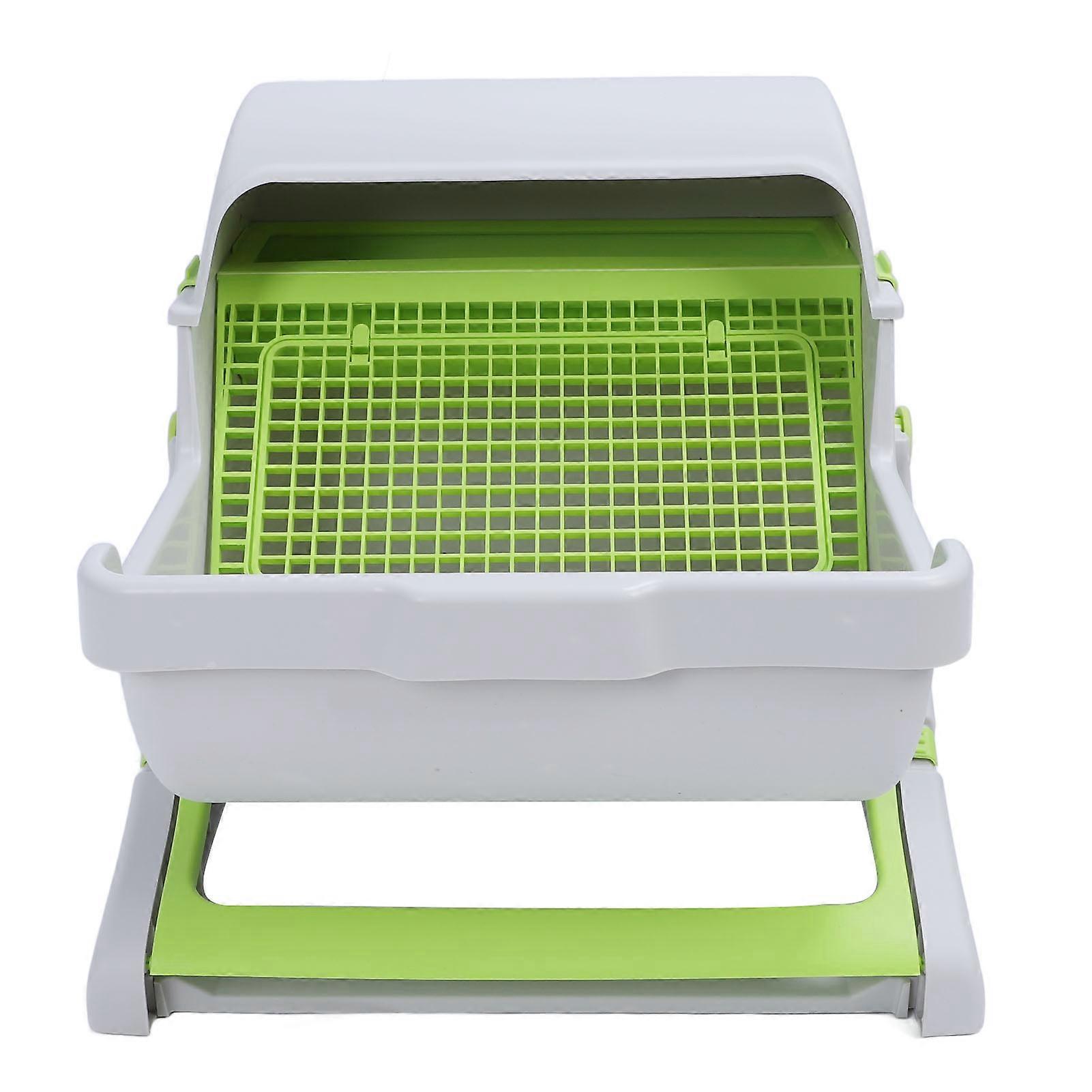 Self Cleaning Green PP Plastic Cat Litter Box Semi Automatic
