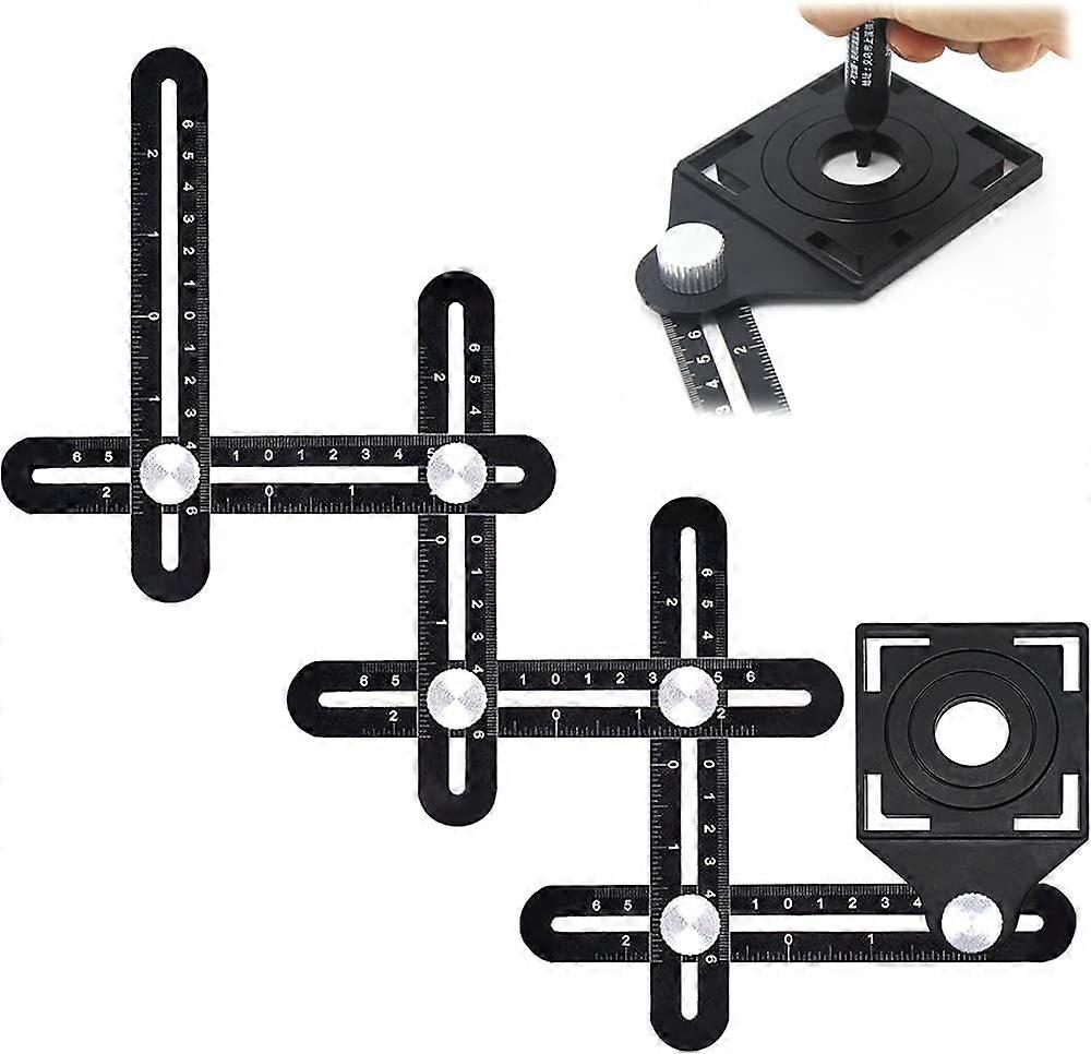 Multi-Angle Measuring Ruler, Multi Angle Template Tool，Multi-Angle Ruler, Angleizer Template Measuring Tool, 6-Sided Aluminum Alloy Folding Ruler, B