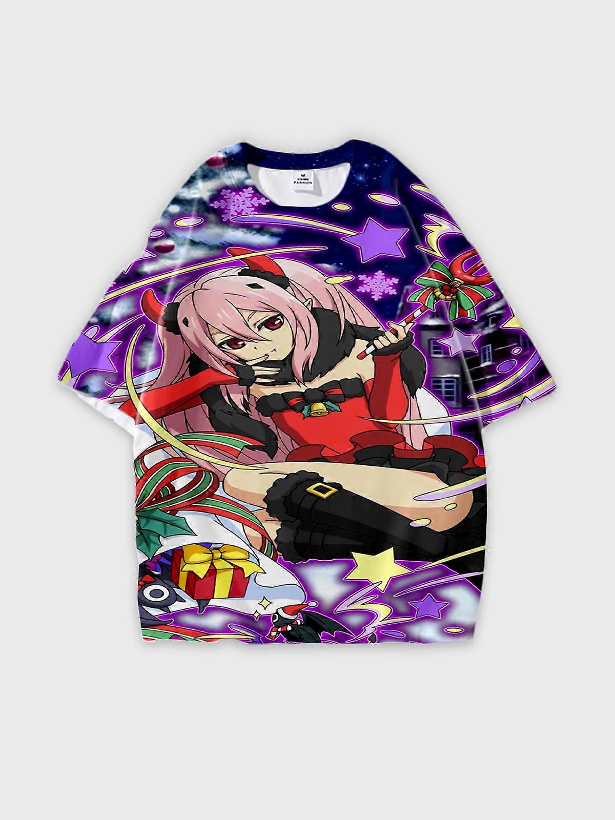 T-Shirt Short Sleeve Round Neck, Summer Casual Loose Graphic Tee, Unisex Seraph of the end Krul Tepes U105