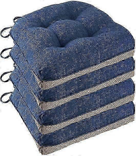 Non Slip Chair Cushions for Dining Chairs Set of 4,46*43*9cm Seat Cushion with Ties