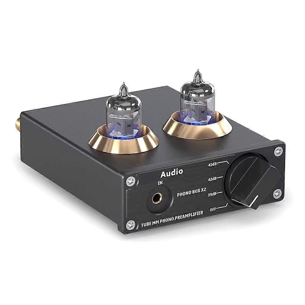 Mini HiFi mm Phono Stage Turntable Preamp Vacuum Tube Stereo Audio Preamplifier Enhanced Sound Quality EU Plug
