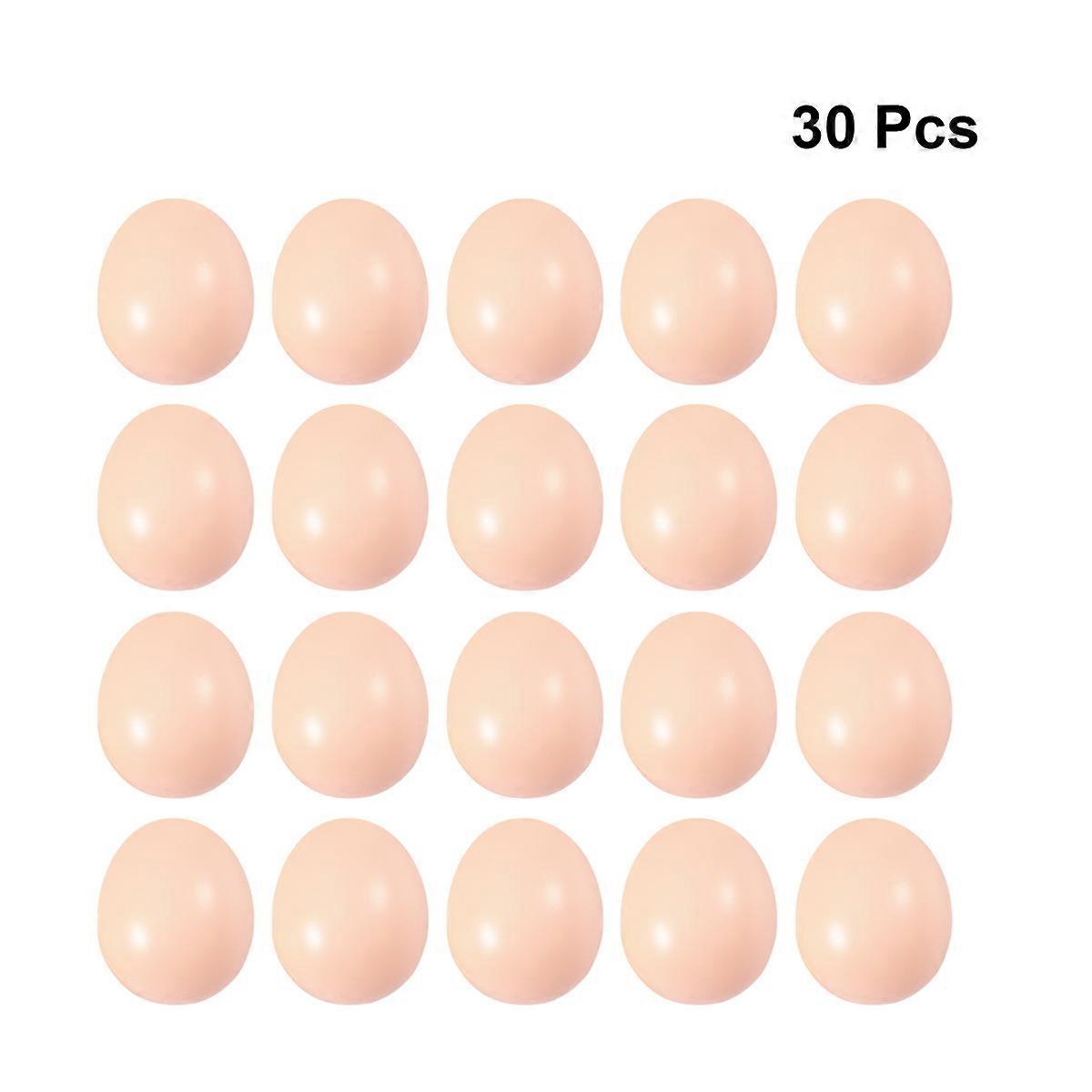 Imitation Plastic Eggs for Painting Use Khaki Colored Durable Safe Material 30 Pcs