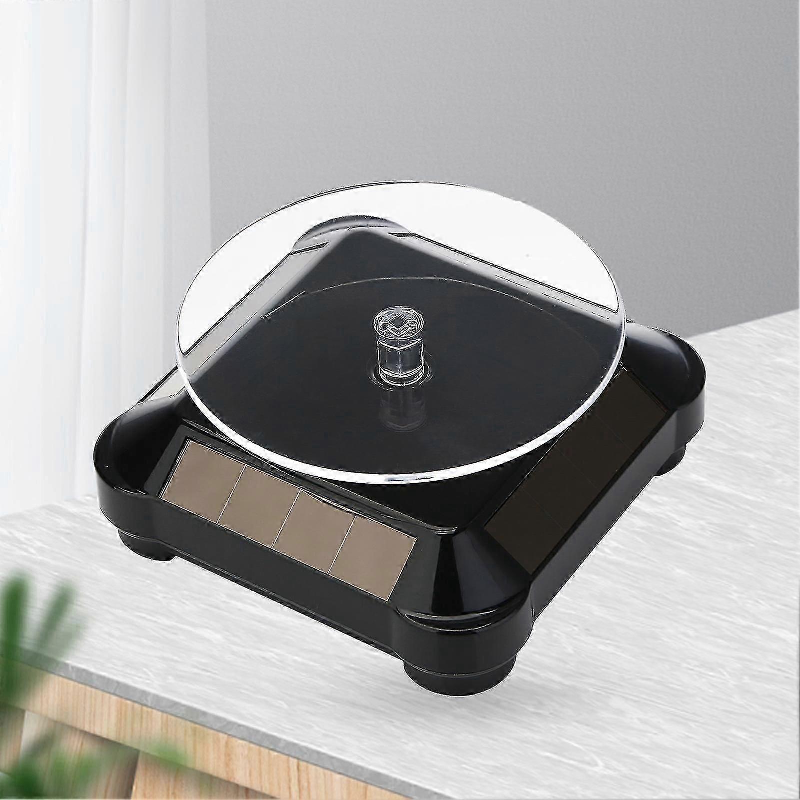 Solar Rotating Display Stand 360 Degrees Dual Use Stable Automatic Turntable for Showcase