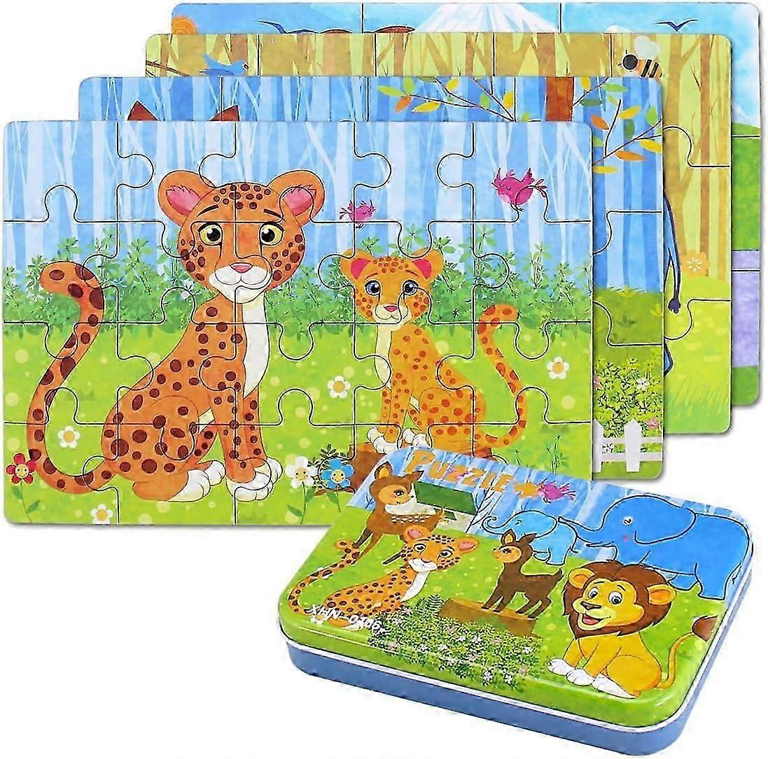 4 Educational Puzzles for Kids, Different Difficulty Levels, Birthday Gift