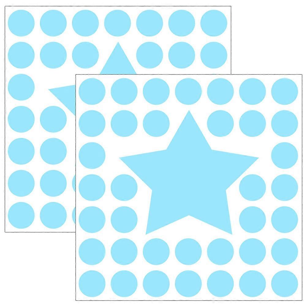 Luminous Wall Stickers Decals for Height Measuring 2 Sheets Blue