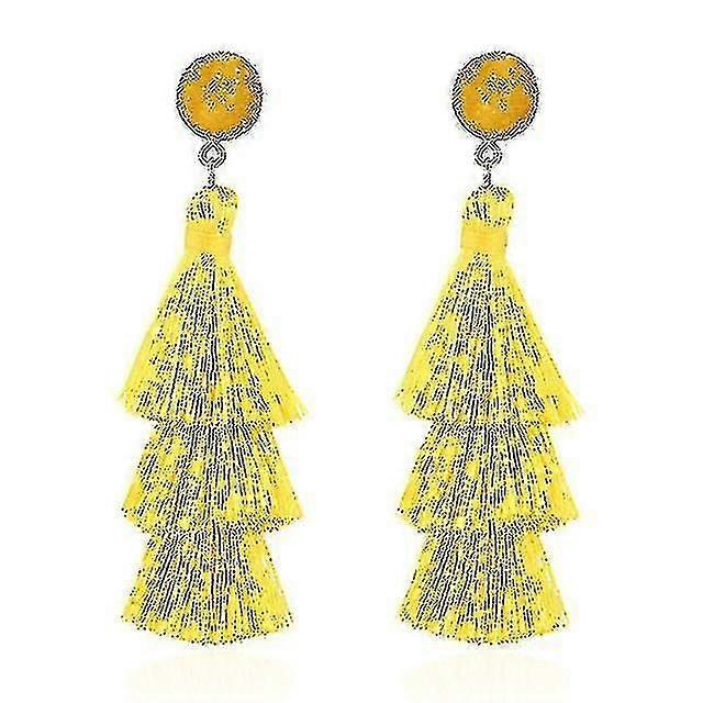 Layered Tassel Earrings Bohemian Tiered Tassel Stud Dangle (3set)