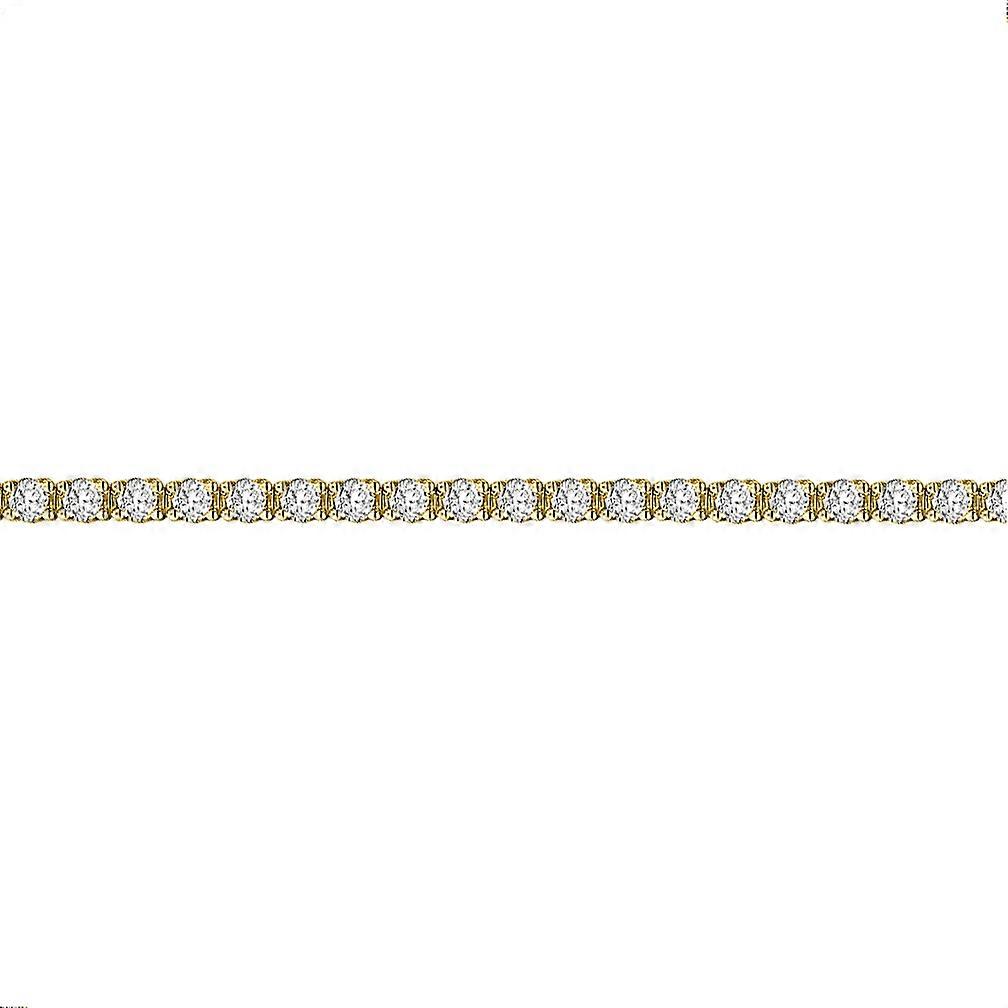 Jewelco London Ladies Solid 18ct Yellow Gold 4 Claw Set Round G SI1 3.00ct Diamond Line Tennis Bracelet 2mm
