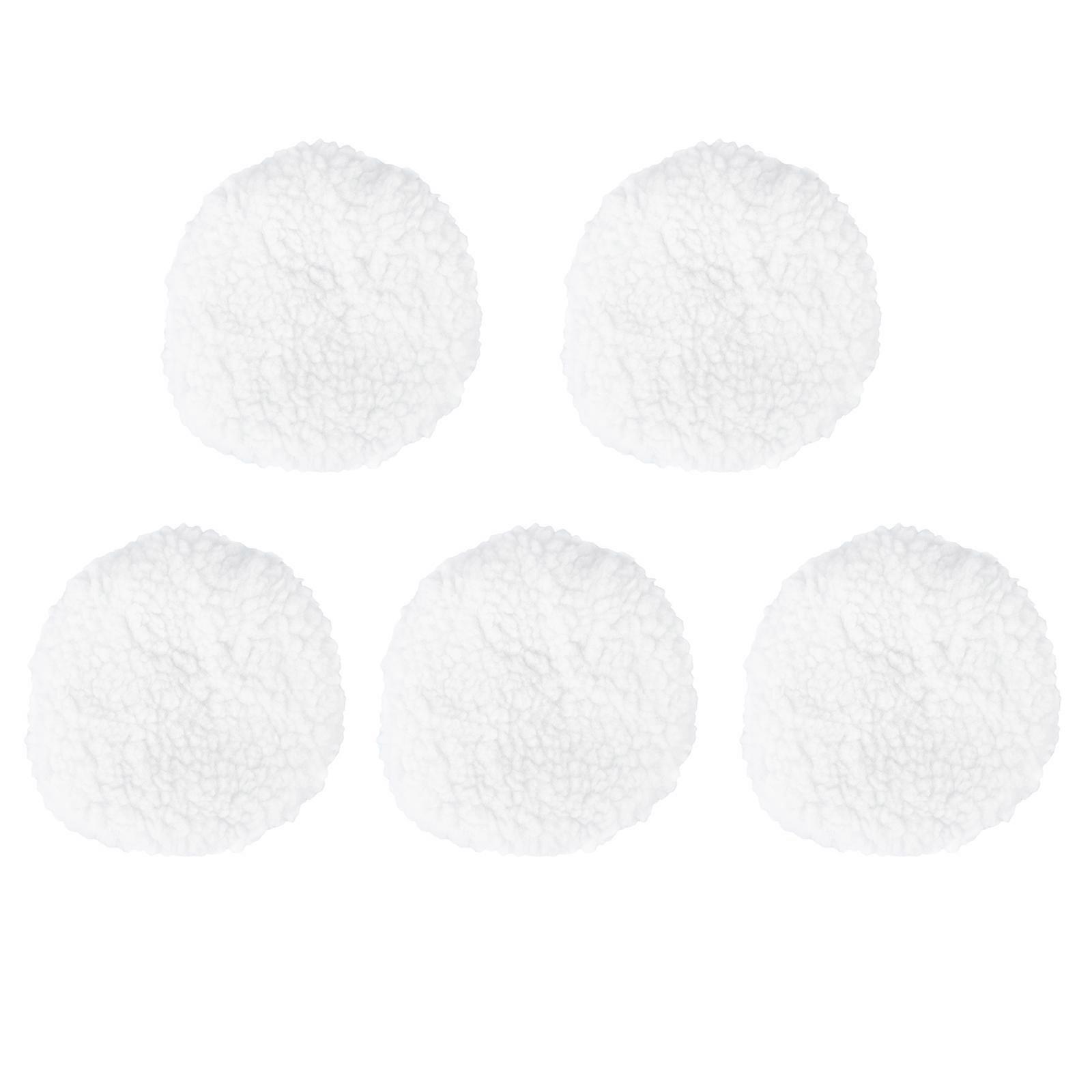 Lambswool Bonnet for Car Polishing Waxing 5Pcs Pads White Set