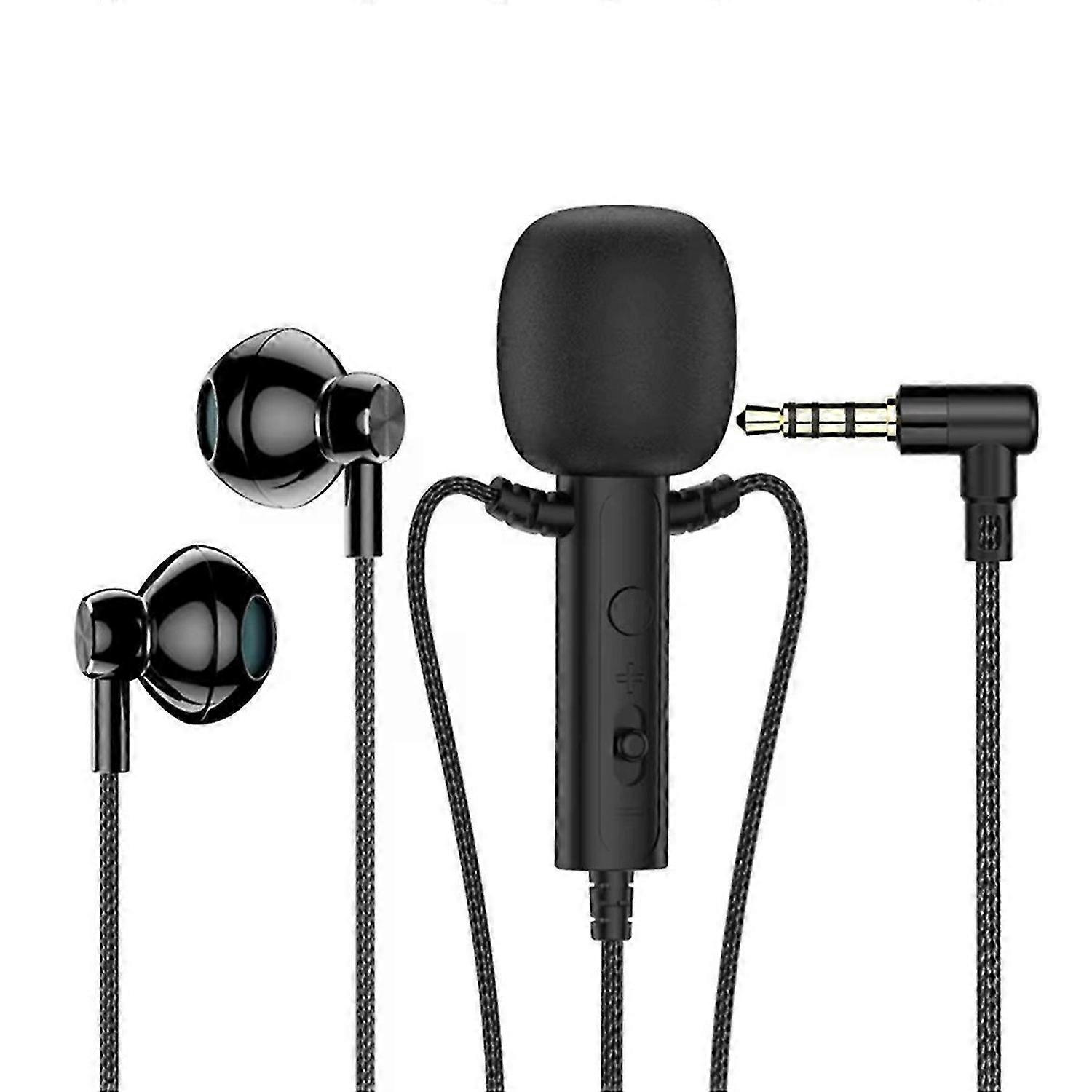 3,5-mm-In-Ear-Lavalier-Mikrofon mit Kopfhörer-Mini-Clip-Mikrofon für Karaoke-Live-Broadcast-Online-Unterricht