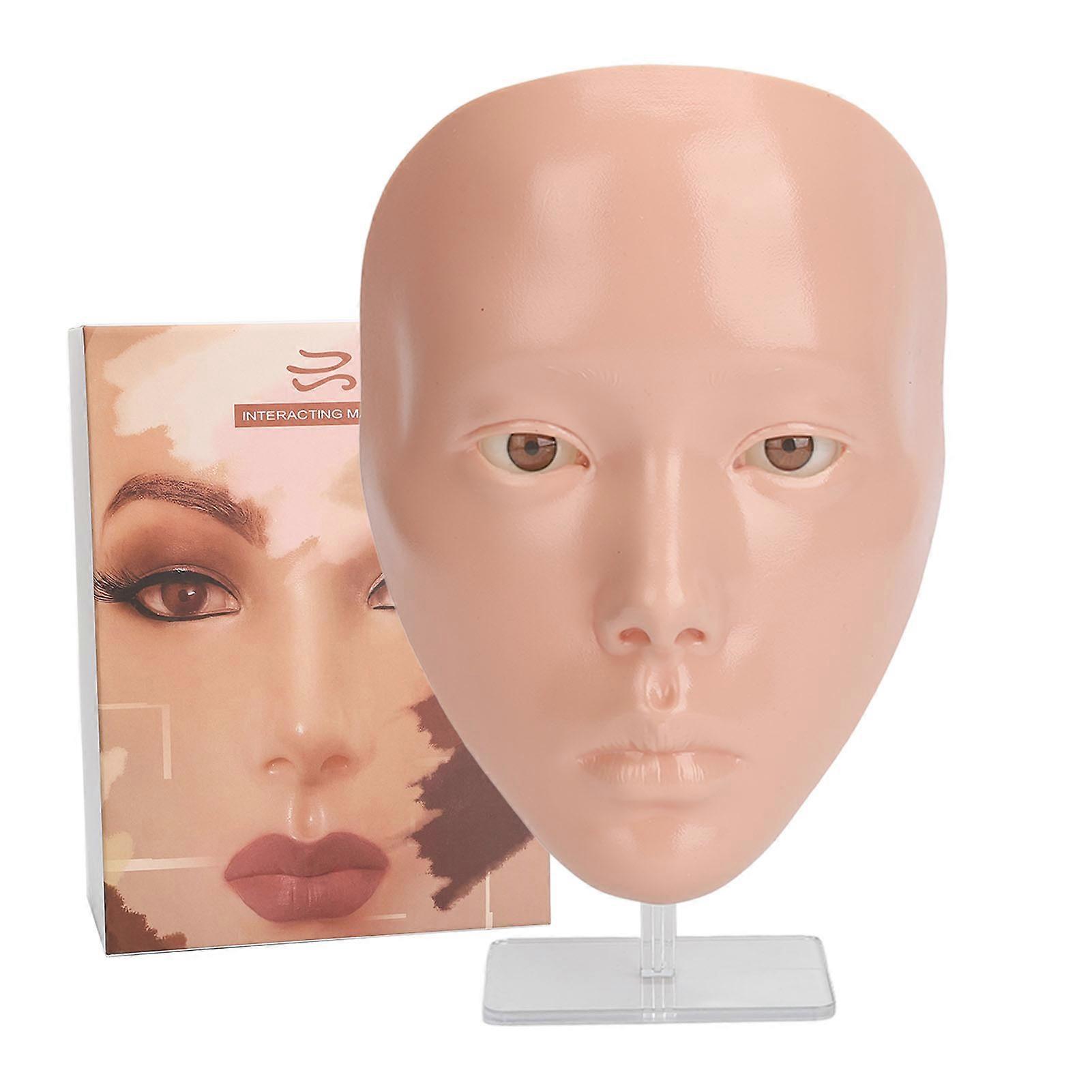 Mannequin de maquillage réaliste 5D en silicone avec support, peau rose