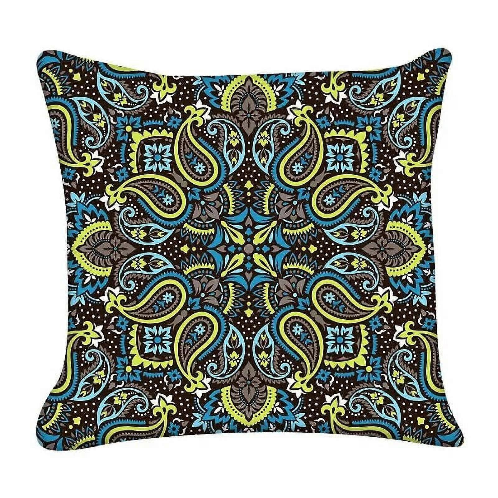 kuddfodral bomull linne, mystiskt mönster randigt abstrakt geometriskt kuddfodral, mandala bohemisk soffa örngott för heminredning