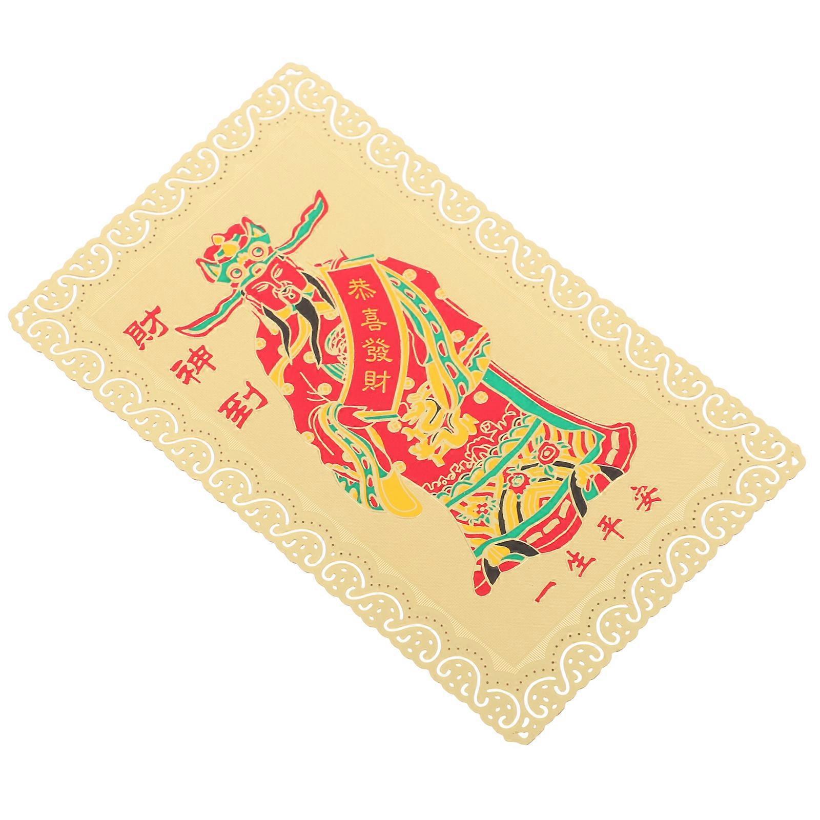 Luck Amulet Card for Protection with 5Pcs Alloy Chinese Style Cards