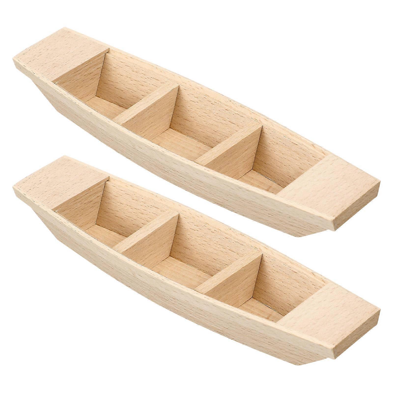 Wooden Boat Model for Display 8Pcs Wood Craft Decoration