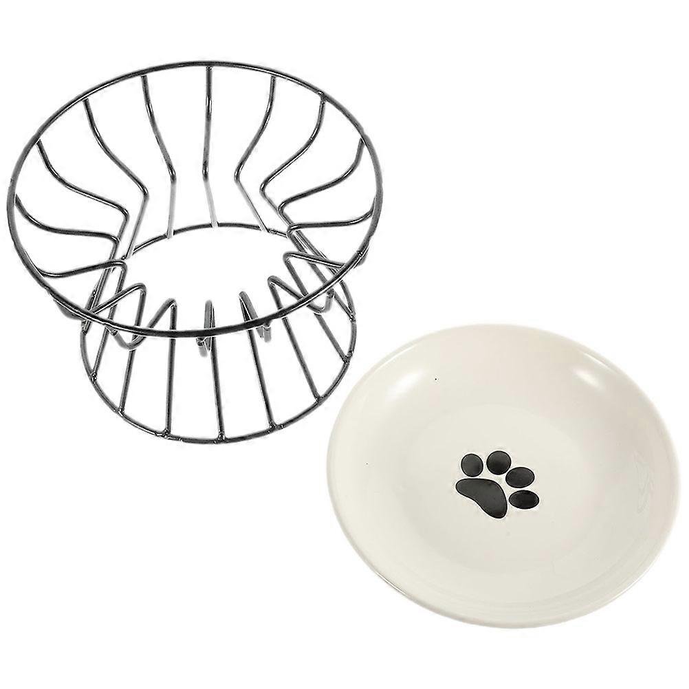 Pet Bowl Cat Feeding Bowl with Rack 2Pcs for Comfortable Eating