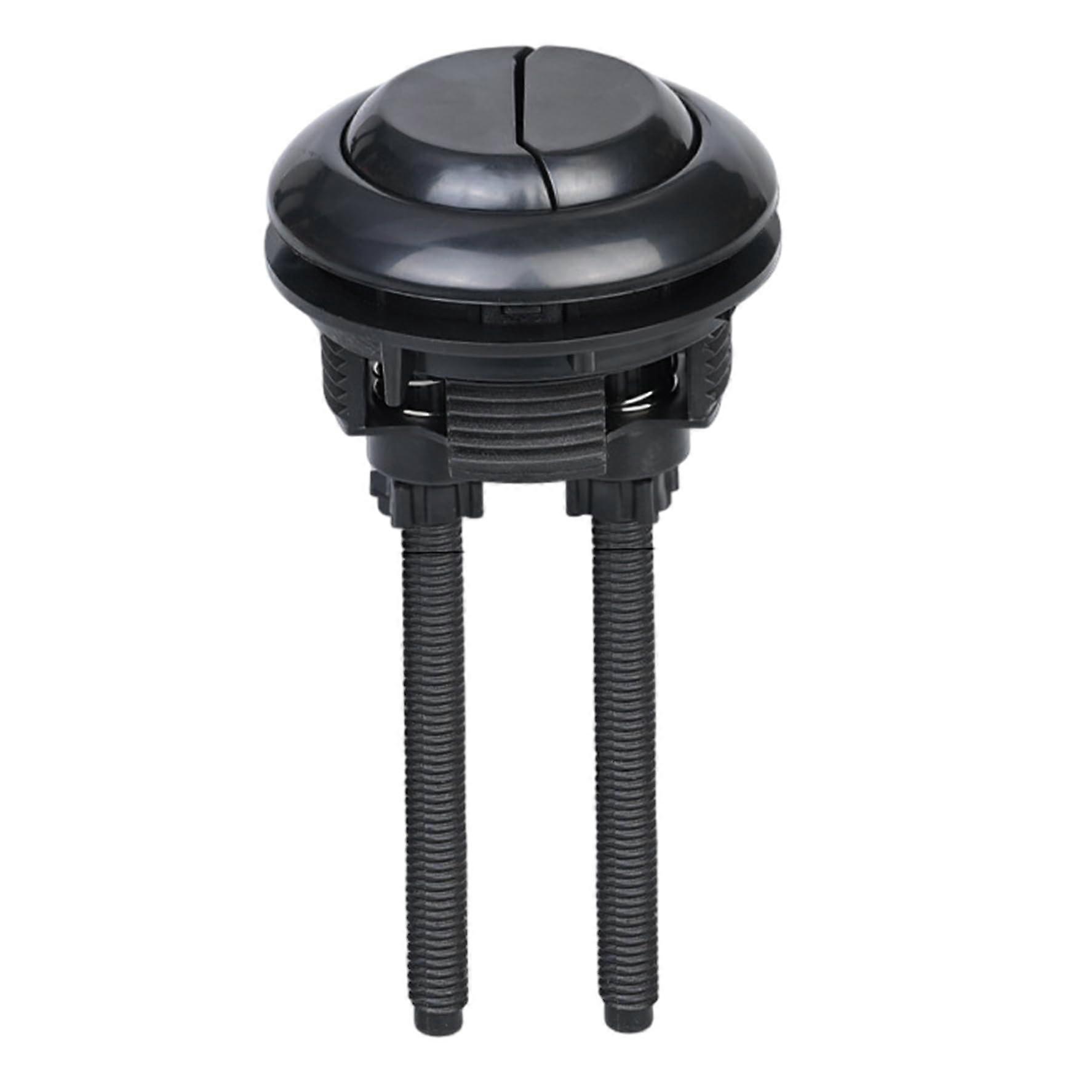 Toilet Tank Parts Dual Flush Valve Replacement Kit, Round Plastic Button Pusher With Cuttable Threaded Rod Universal