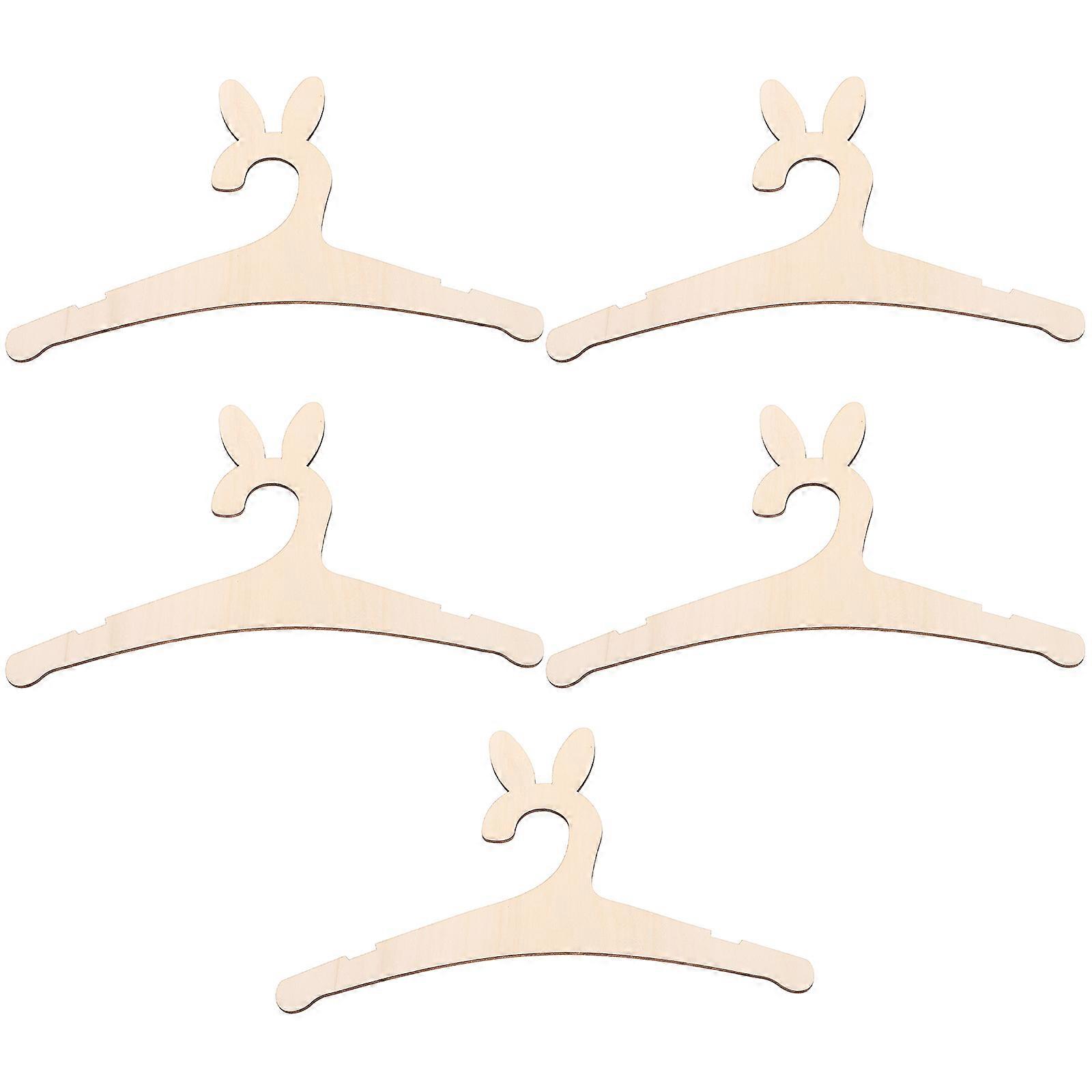 10 Pcs Wooden Baby Hangers for Children Promoting Organization in Nursery Spaces Light Yellow
