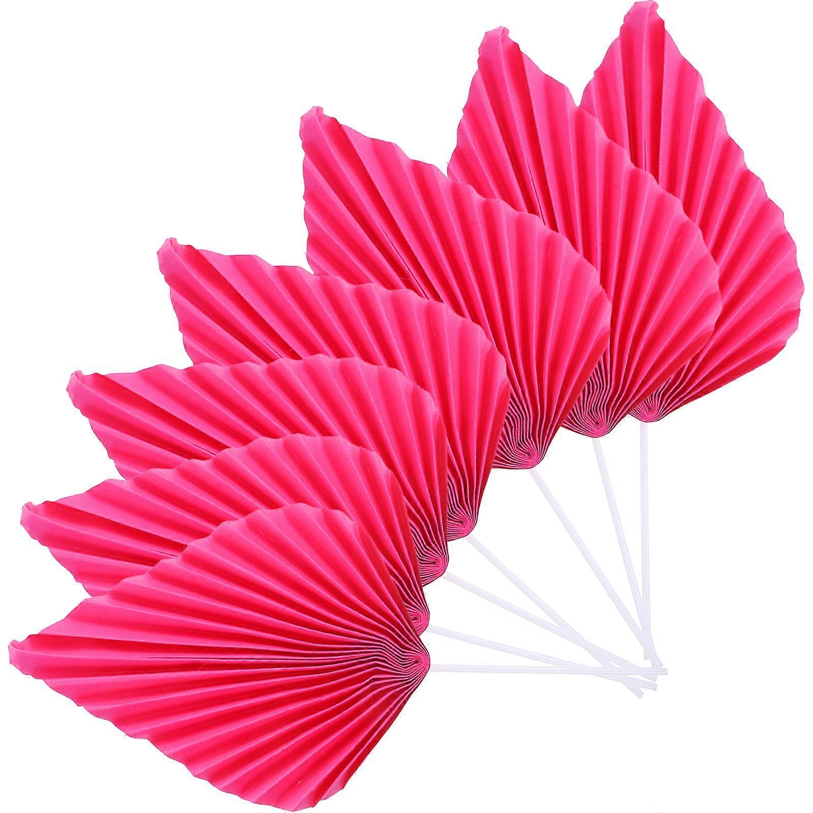 Palm Leaf Cake Topper for Decoration 10Pairs Rosy Party Cake Inserts