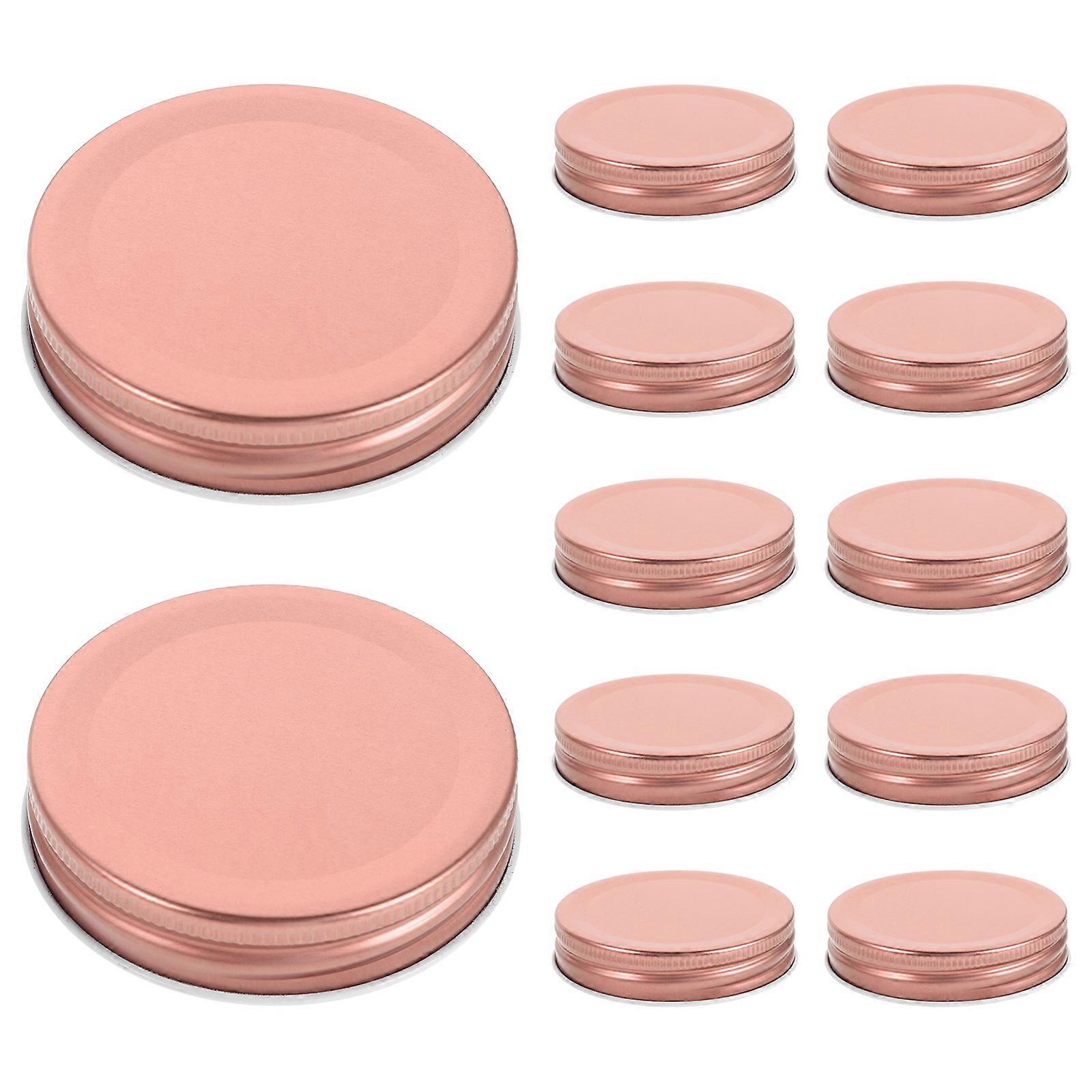 Leakproof Canning Lids 48 Sets Suitable for Spice Jar Airtight Sealing Rose Gold Round Covers