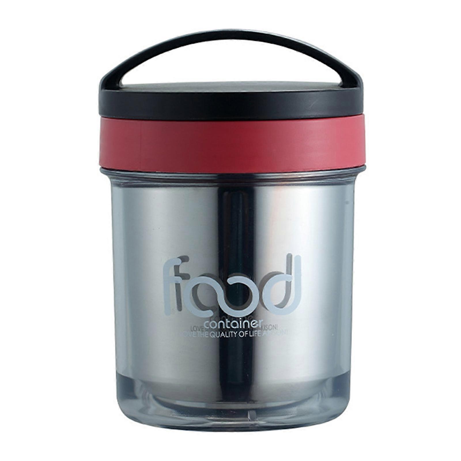 Portable Cup Insulation Porridge Cup Burgundy Color Round Shape For Office Camping 1Pack