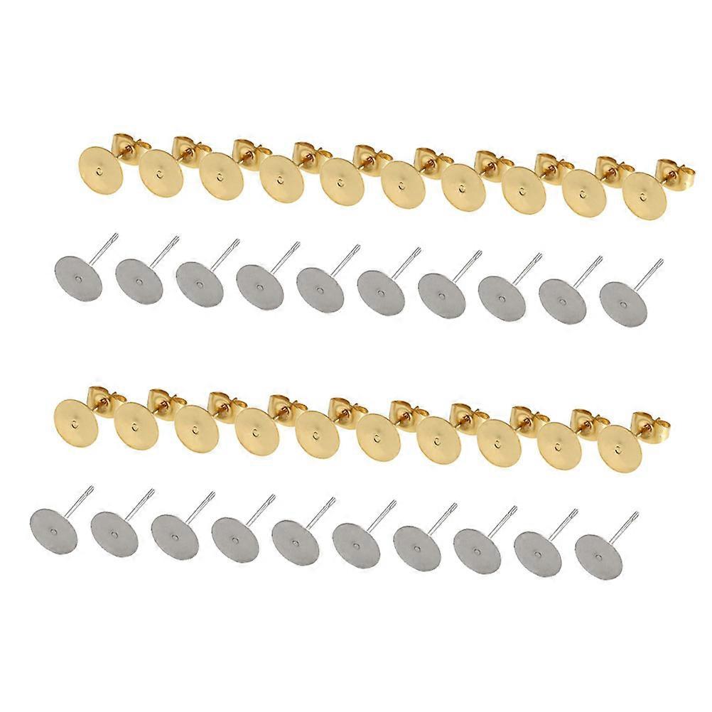 Earrings Accessories Material for Craft 1200Pcs Iron Posts Flat Pad