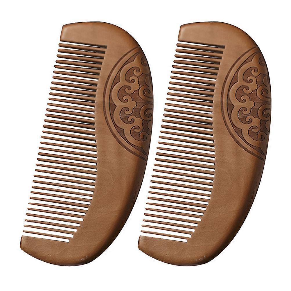 8 Pcs Rectangular Wooden Hair Combs For Women In Brown Color Hair Styling Tool