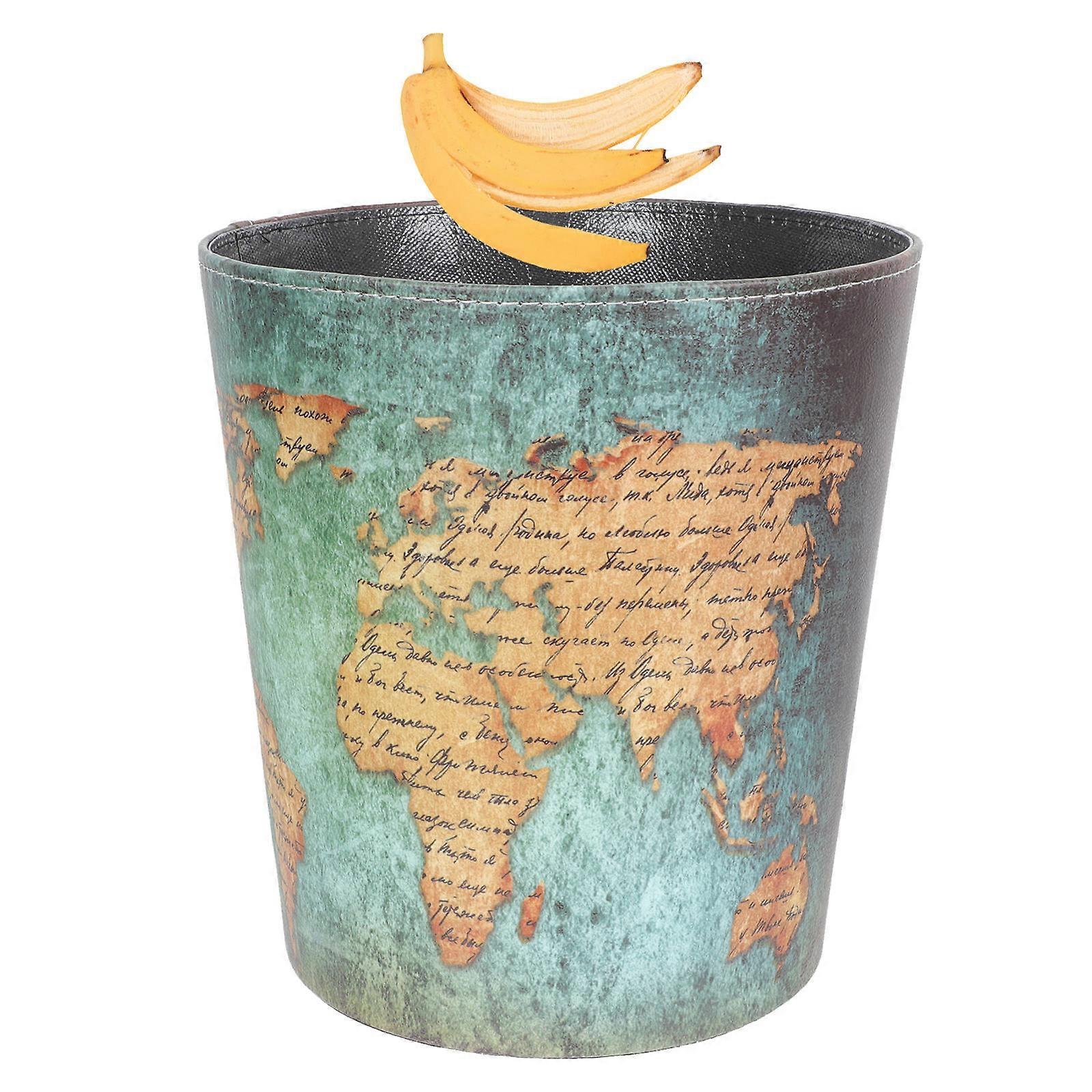Garbage Can Trash Container British Style Washable Reusable Material 26.5x25cm 1Pcs